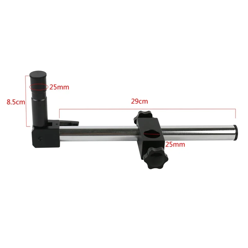 Ramię metalowe, regulowane, wieloosiowe, o dużej wytrzymałości, o średnicy 25mm/32mm, do zastosowań wideo, mikroskopach, jako część uchwytu stołowego.