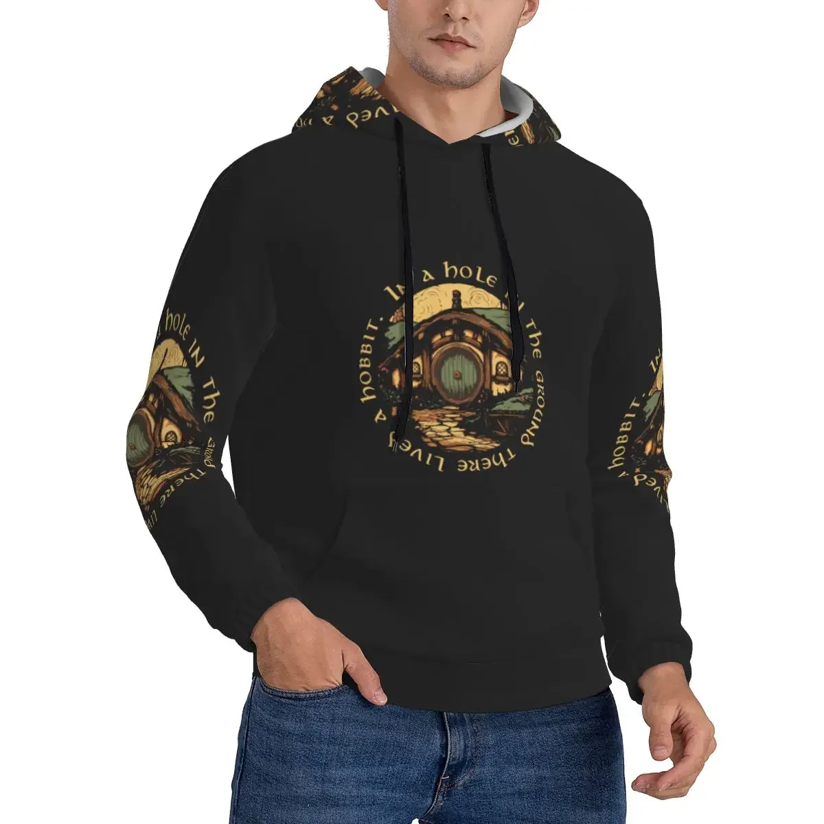 In A Hole In The Ground There Lived A Hobbit Hoodies Hip Hop Pullover Autumn Winter Men's Women's Sweatshirt Long Sleeve Tops