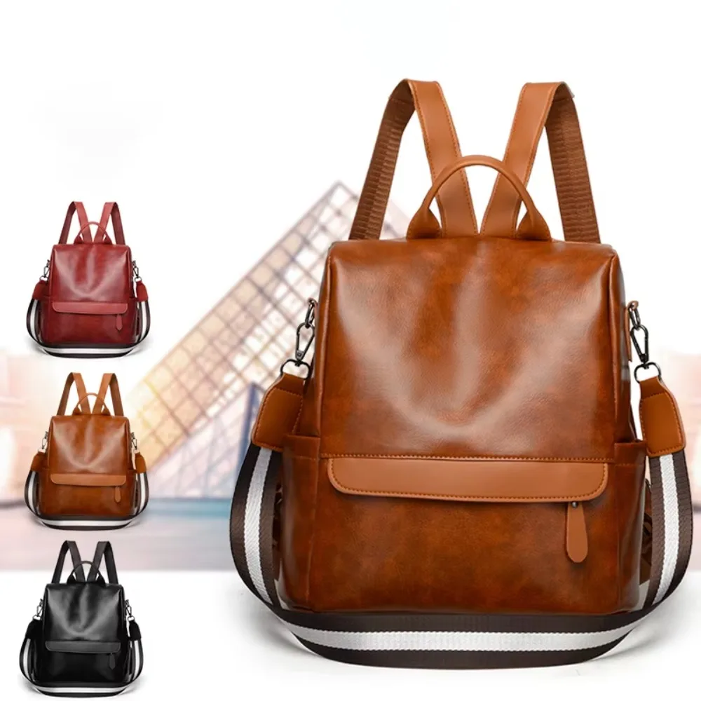 

New high-quality Pu leather backpack for women, single-shoulder bag, multi-functional travel backpack, school bag for girls