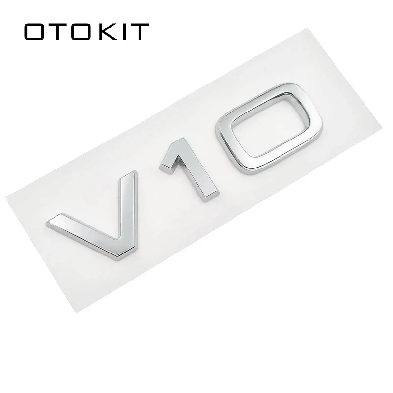 V10 Chrome Logo for Audi TT RS7 SQ5 A8L Letter Number Emblem Glossy Black Car Styling Fender Side Trunk Badge Logo Sticker