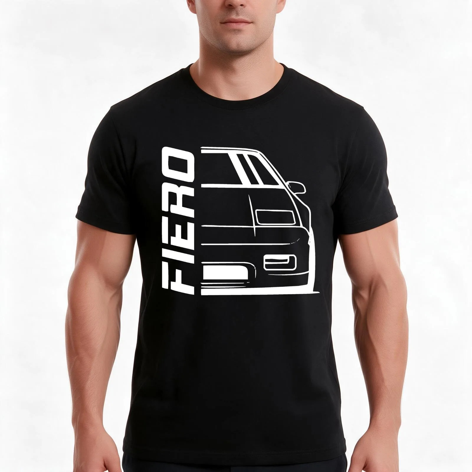 Fiero lover T-Shirt, Summer Casual Cotton Tee, Oversized Streetwear Tops, Vintage Graphic Print, Loose Fit Short Sleeve
