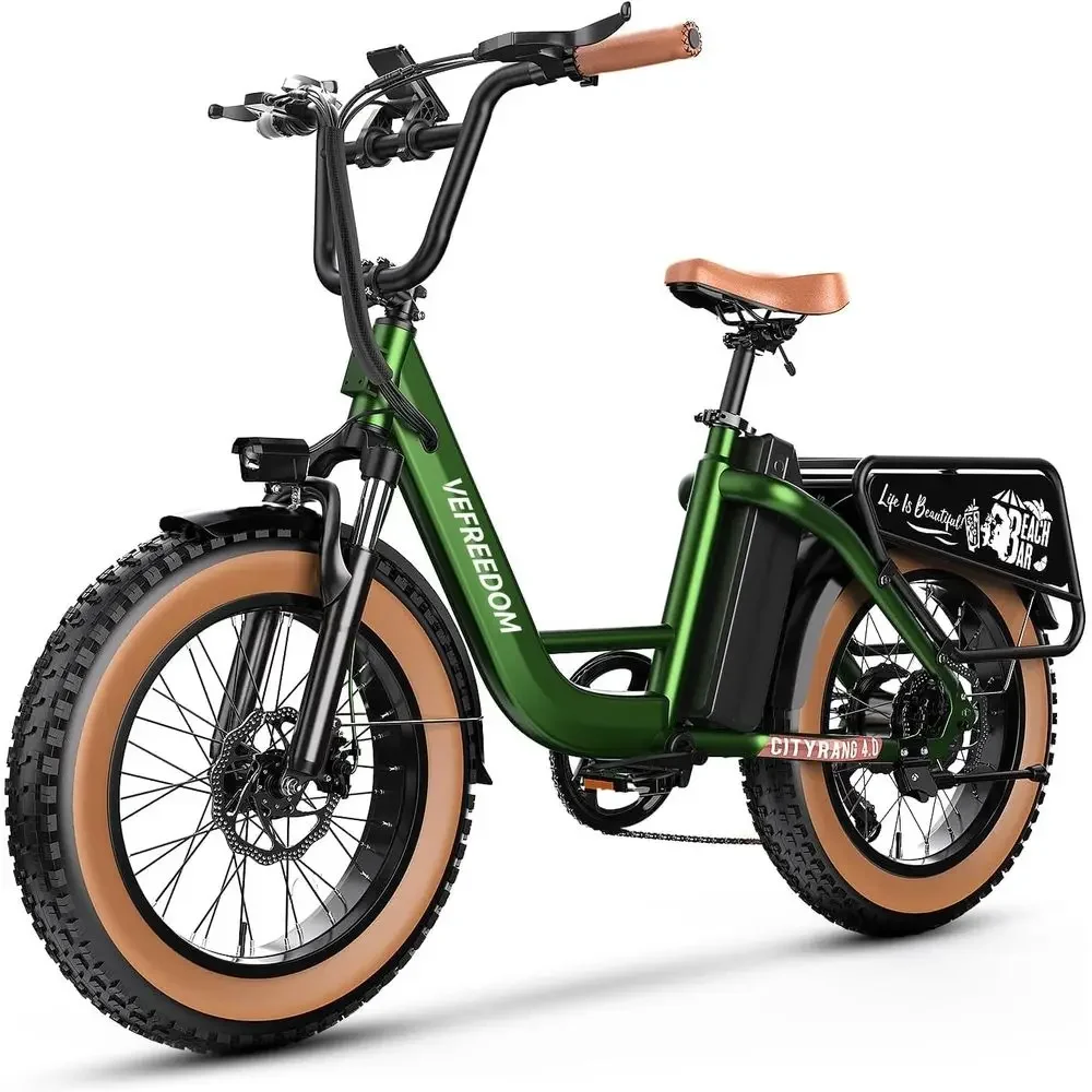 

70-Mile Range 48V 20Ah Removable Battery 1500W Motor Adult Electric Mountain Bike, 20 x 4.0 Tires, 7-Speed Step-Thru