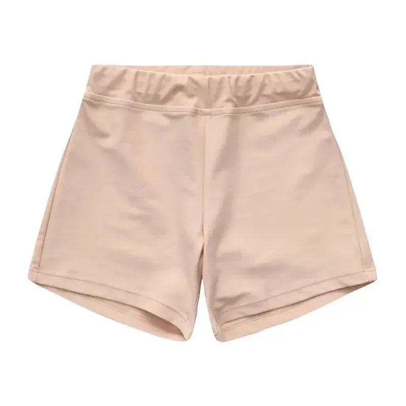 Highly Elastic Comfy Basic Dance Gymnastics Shorts 4-12T Kid's Modern Dance Shorts Solid Color Flat Corner Mid Waist