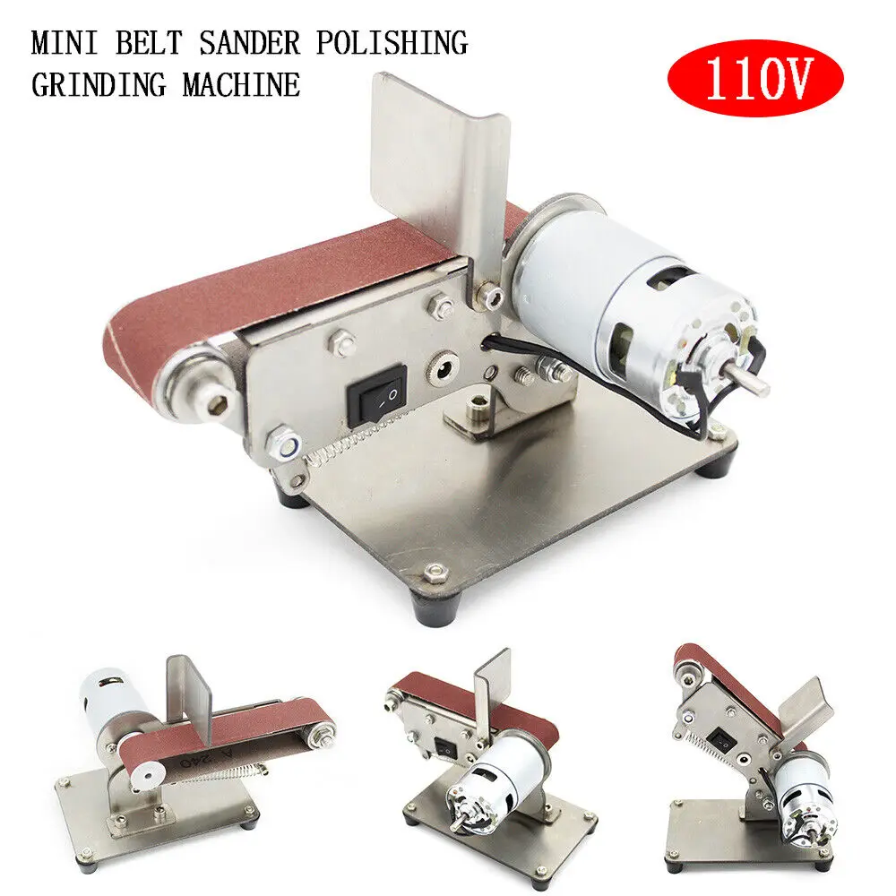 

Mini electric belt machine DIY polishing grinding machine fixed angle sharpening machine blade desktop vertical 330x 30MM