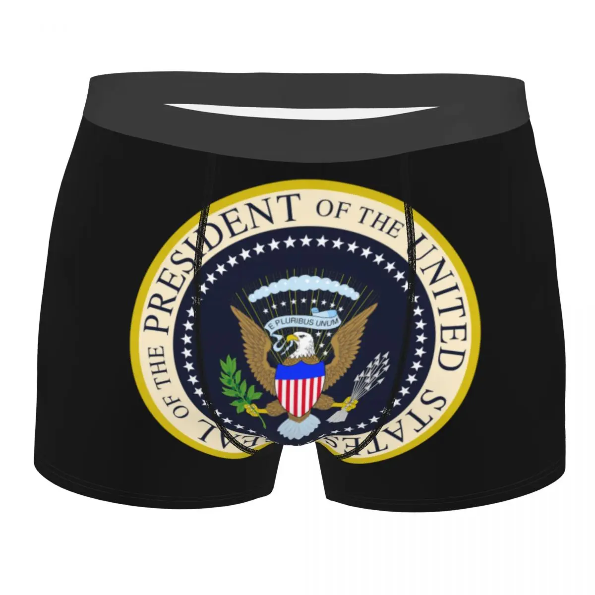 Usa President Seal Flag Coat Of Arms Underwear Men Sexy Printed Custom Boxer Shorts Panties