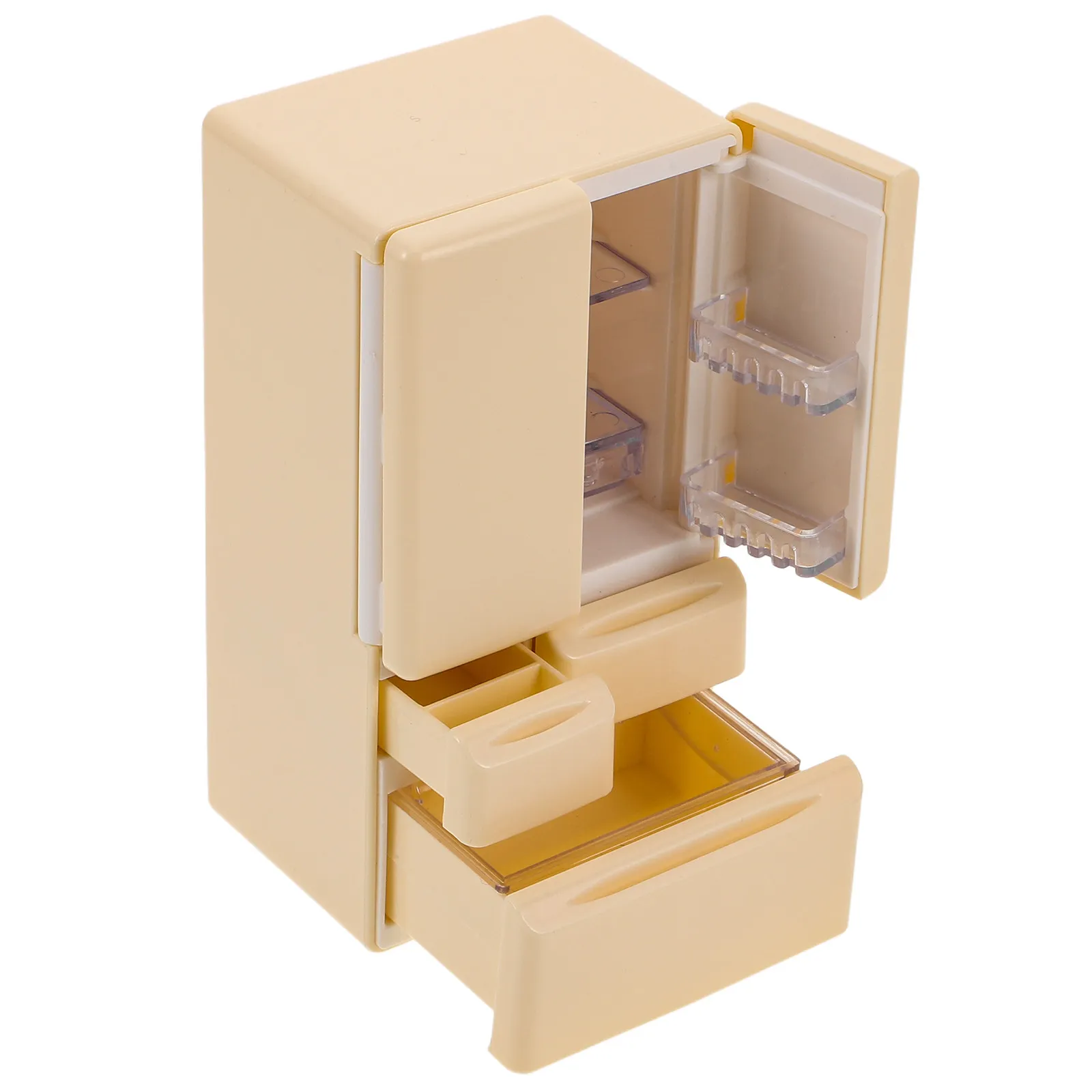 

Миниатюрный двухдверный холодильник в масштабе 1:12, аксессуар для кухонной сцены, улучшающий декор для творческих игр