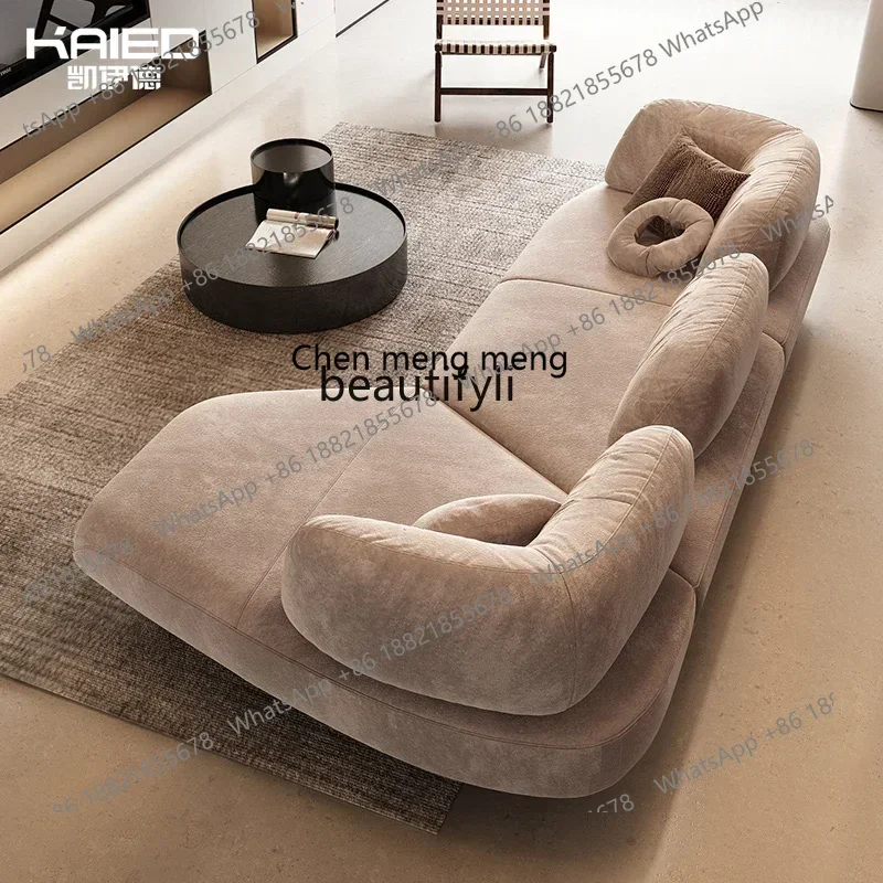 32Curved corner sofa Italian minimalist living room high-end light luxury modern fabric sofa