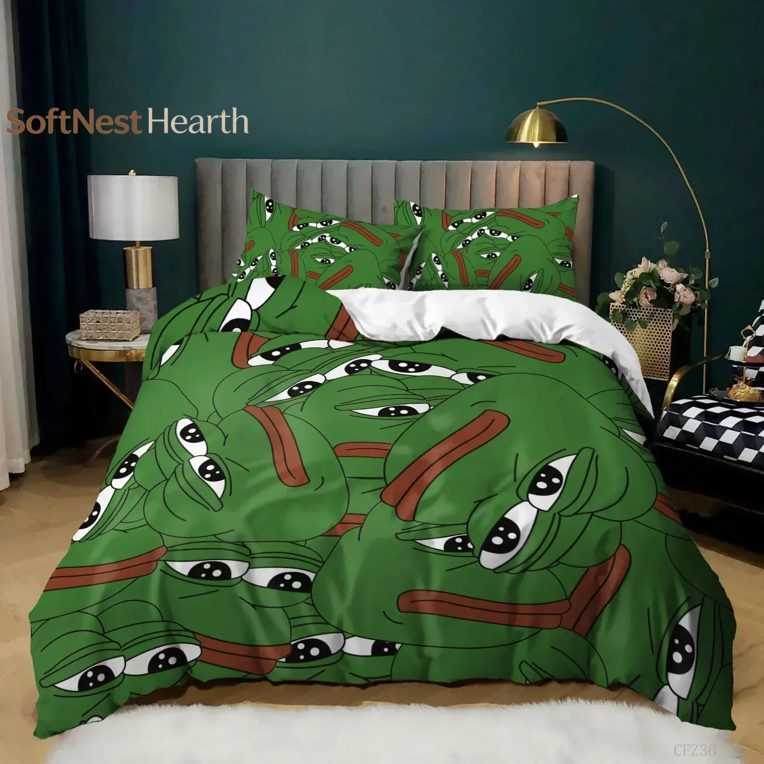 2026 Frog Duvet Cover Set King Size Funny Frog Tropical Amphibian Bedding Set For Kid 3D Tropical Nature Animal Polyester Quilt