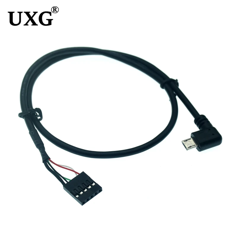 Spacing 2.54mm Micro USB Male Right/Left Angle To Dupont 5 Pin Female Header Motherboard Cable 50cm