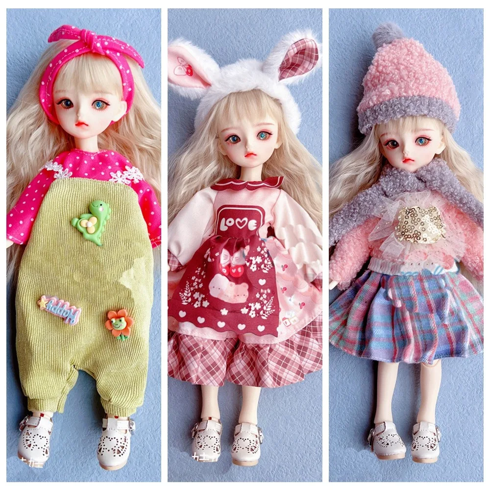 New Dress Jk Uniform Clothes for 30 cm 1/6 Bjd Doll DIY Dress Up Clothing Dolls Skirt Fashion Casual Suit Socks Toy Accessories