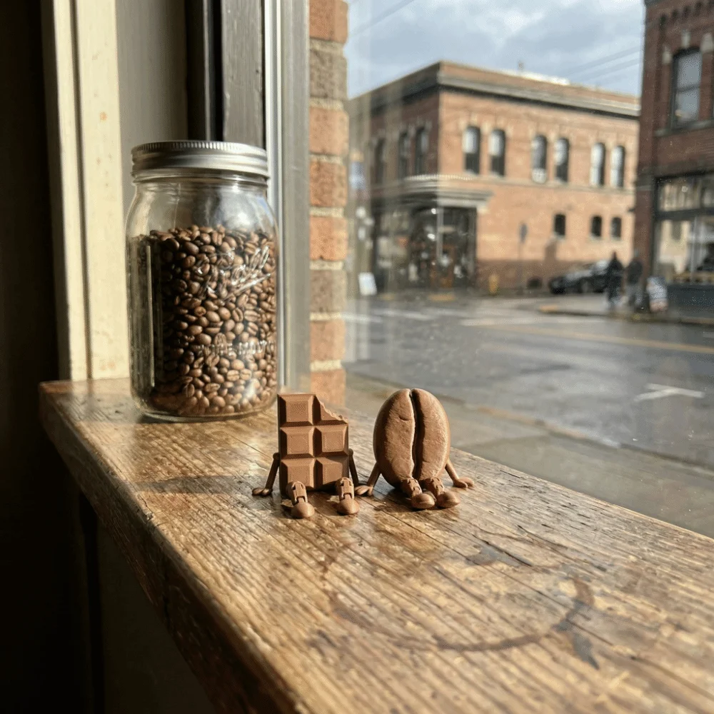 3D Print Coffee Bean Sculpture Ornament, Funny Multifunctional Model, Home Bar Decoration Gift for Barista