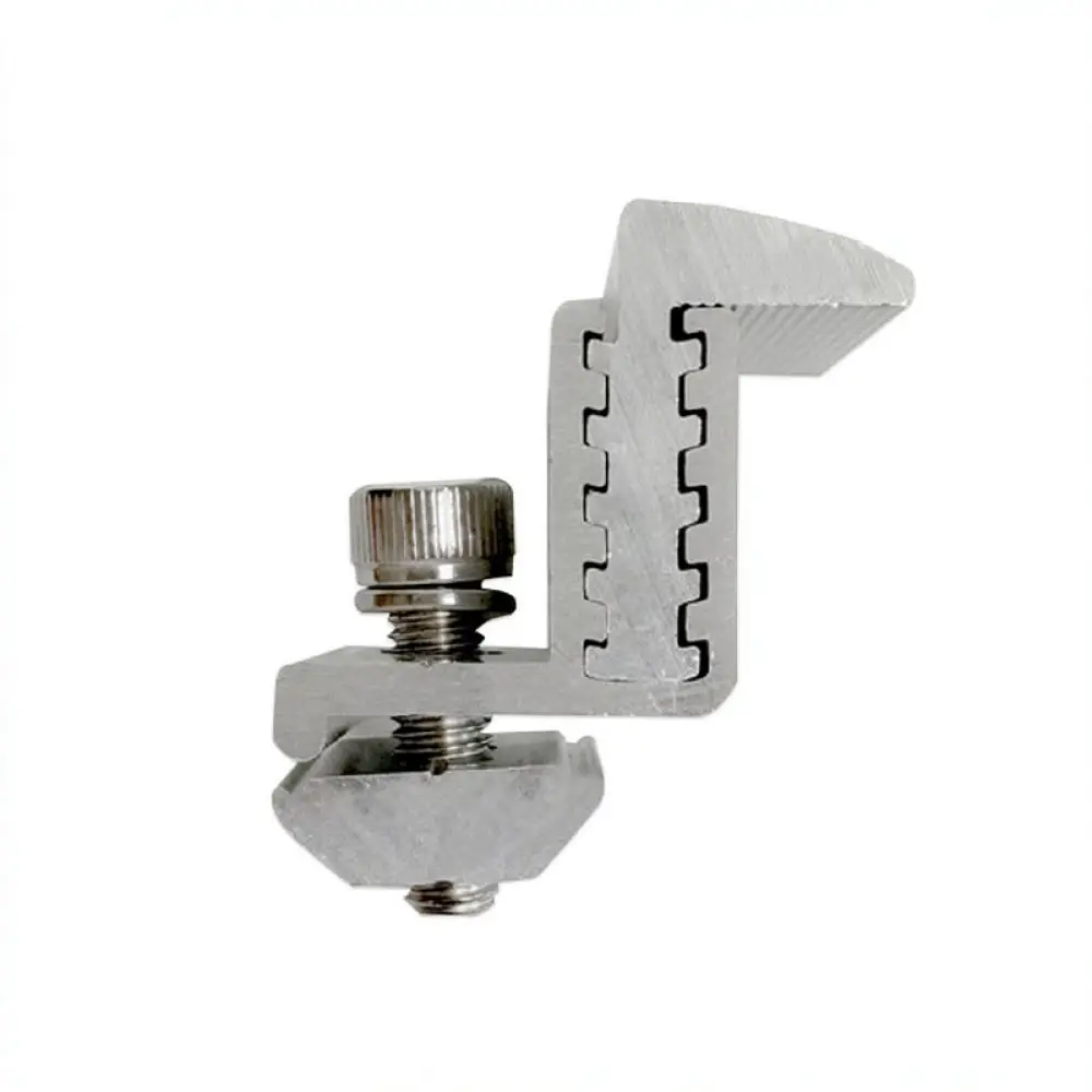 Photovoltaic System Adjustable End Clamp Aluminum Solar Mounting Component For Stable Panel Fixation Hardware