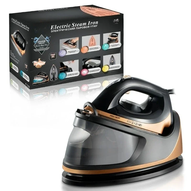 High Power Pressure Steam Iron, Detachable Water Tank Electric Garment Iron for Home & Commercial Clothes Ironing