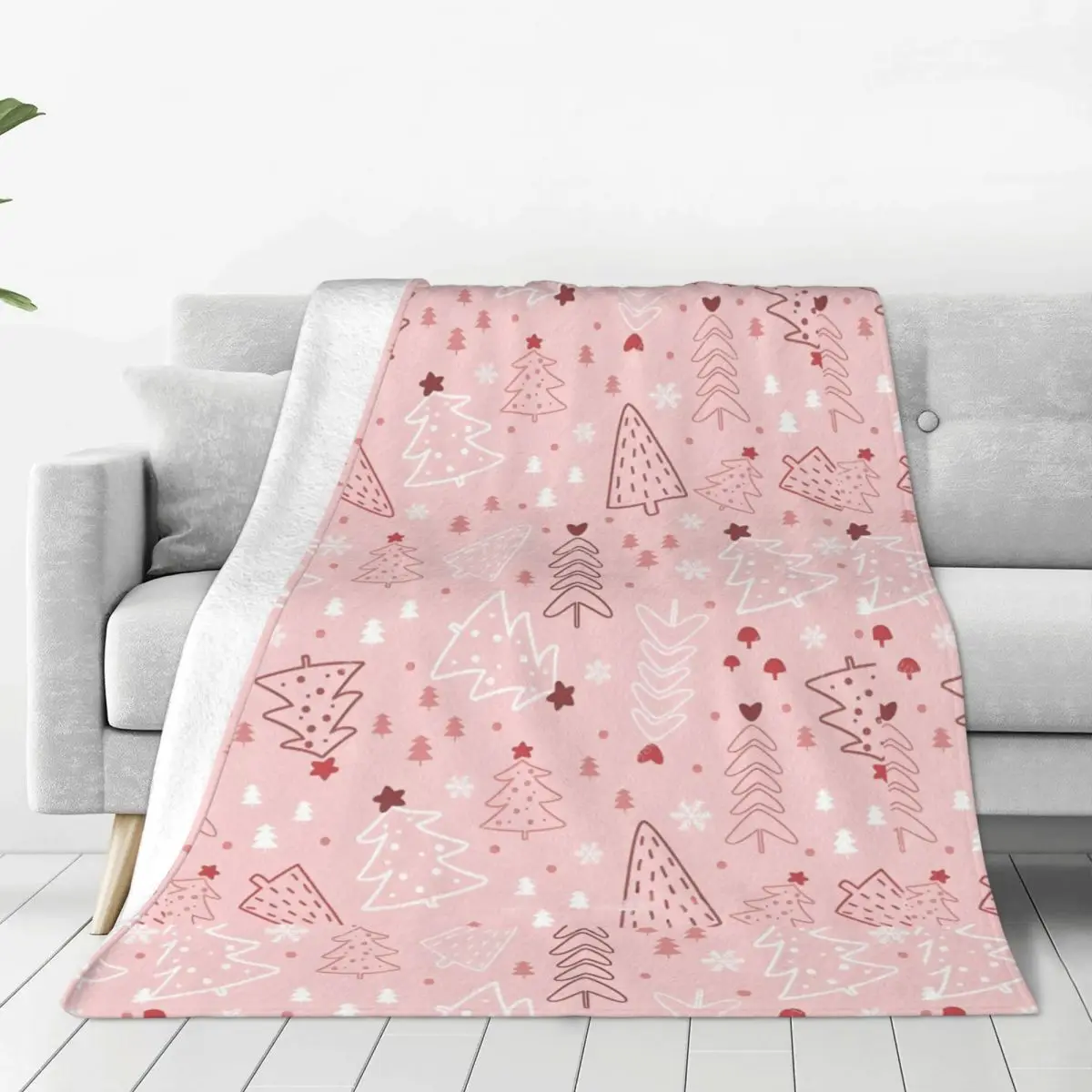 Custom Merry Christmas Wallpaper Blanket 3D Printed Soft Flannel Fleece Warm Throw Blankets for Office Bedroom Sofa Quilt