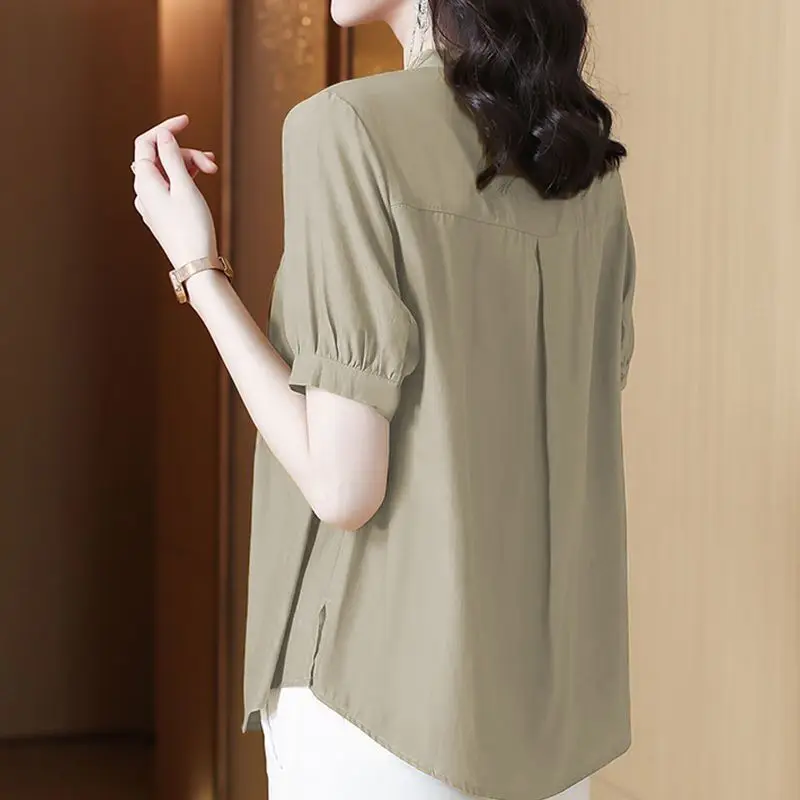 

Women's Chiffon Shirt Short Sleeve Summer Blouse Elegant Comfortable Dressy Tops for Mother's Fashion