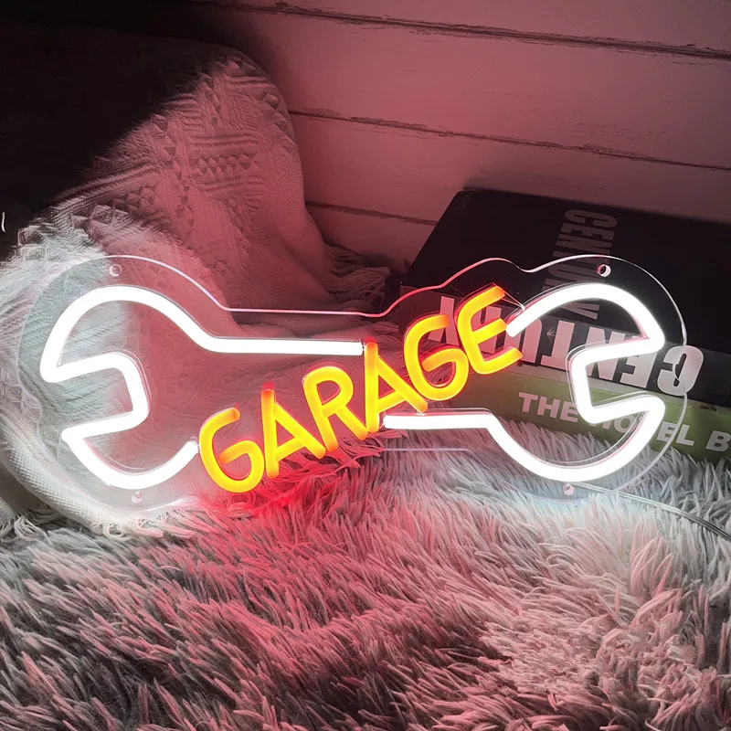 Custom Garage Neon Sign USB Led Light Auto Check Engine Repair Shop Neon Signs Led Lamps Wall Atmosphere Decor Gift Lights