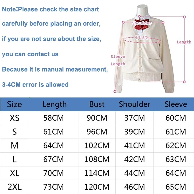 School Long Sleeve Knit Cardigan Jacket for Cosplay Student Japanese JK Uniform Seifuku Sweater Coat Anime 17 Colorsfor Girls