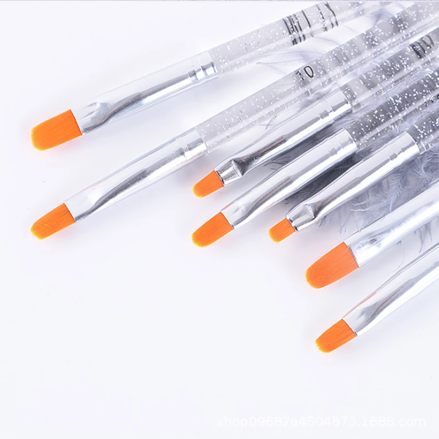 7/11Pcs Uv Gel Nail Brush Set, Poly Extension Gel Brush, Nail Art Tips Builder Brush Nail Painting Brush Pen Set