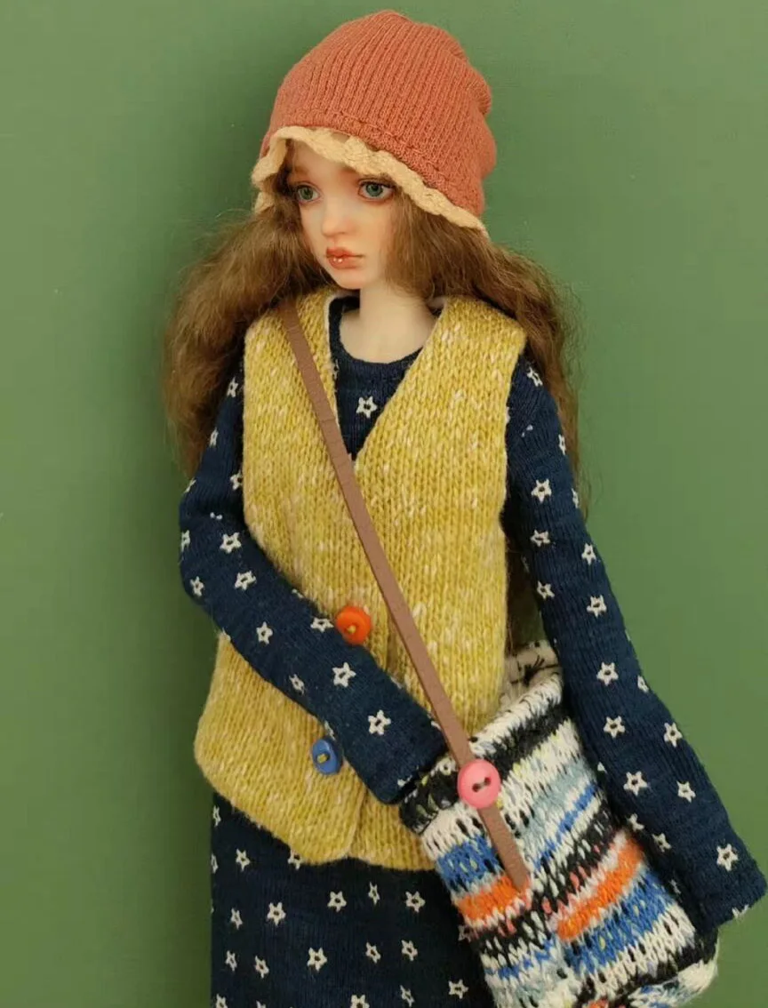 Hot 5pcs spring Casual style clothes blythe doll outfit  Hat/vest/ socks/bag 1/6 30cm(Fit for Pullip,Ob22/24/26, Licca)