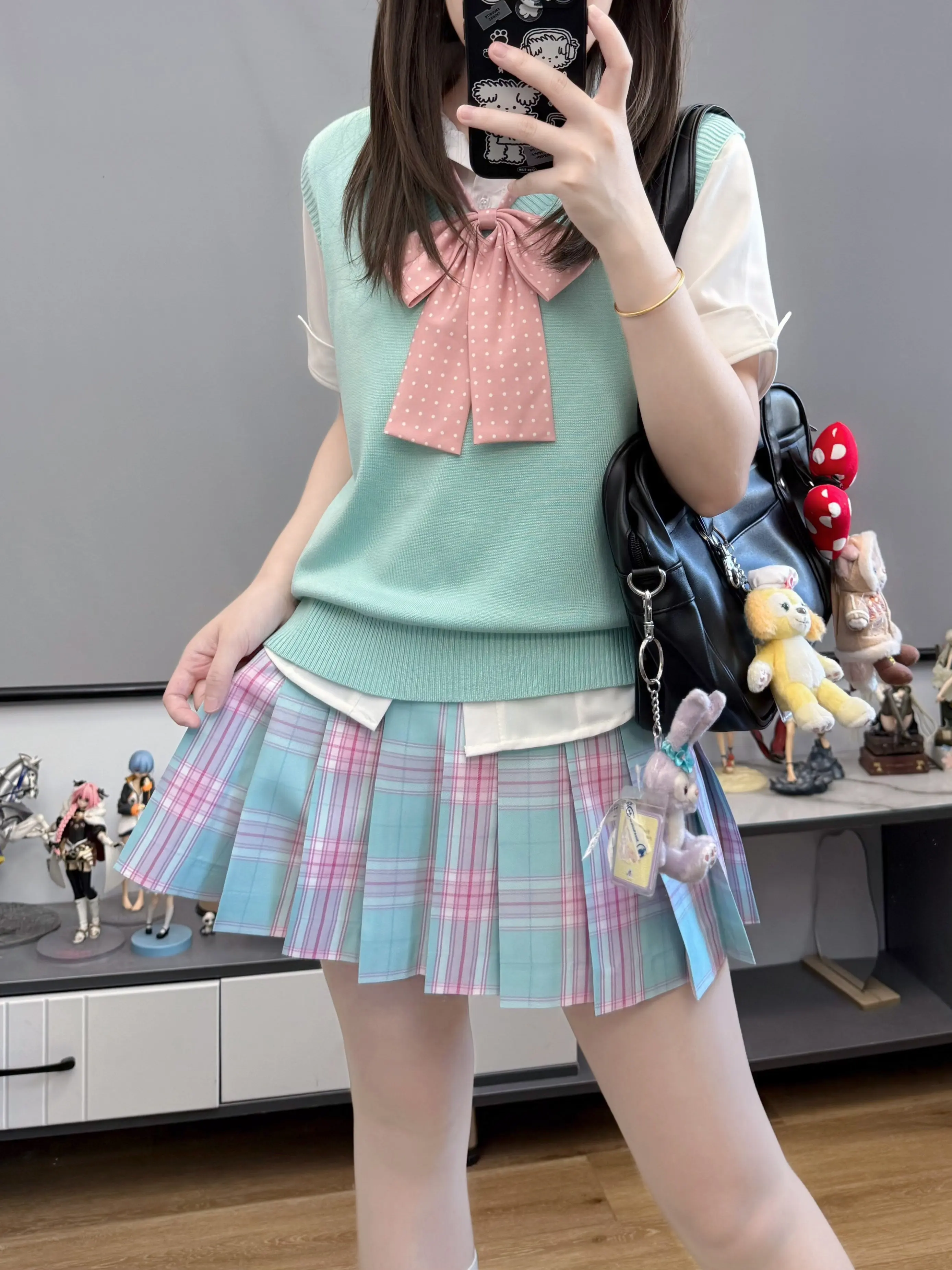 Summer New Japanese College Style JK Plaid Short Skirt