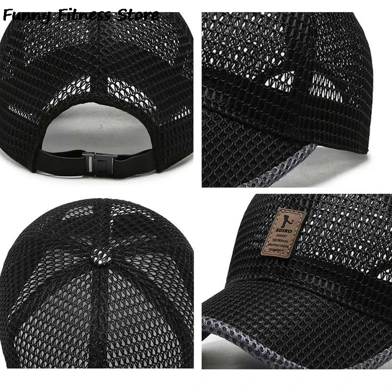 Breathable Mesh Golf Caps Fishing Running Panama Women Men Sports Tennis Cap Outdoor Sunscreen Hat Adjustable Belts Visors Hats