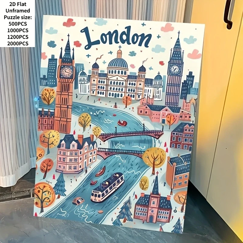 Kids Toys London - Quebra-cabeça de paisagem de Londres com