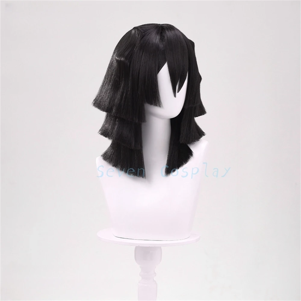 Iguro Obanai Cosplay Anime いぐろ おばない Cosplay Wig Halloween Cos Accessores Hair Wigs