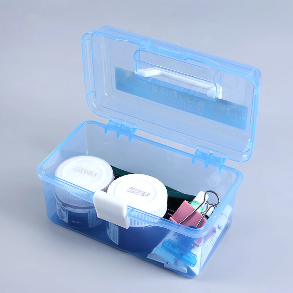 2 Layer Plastic Sewing Jewelry Painting Tools Box Storage Box Organizer Pink/Blue Jewelry Tools Accessories