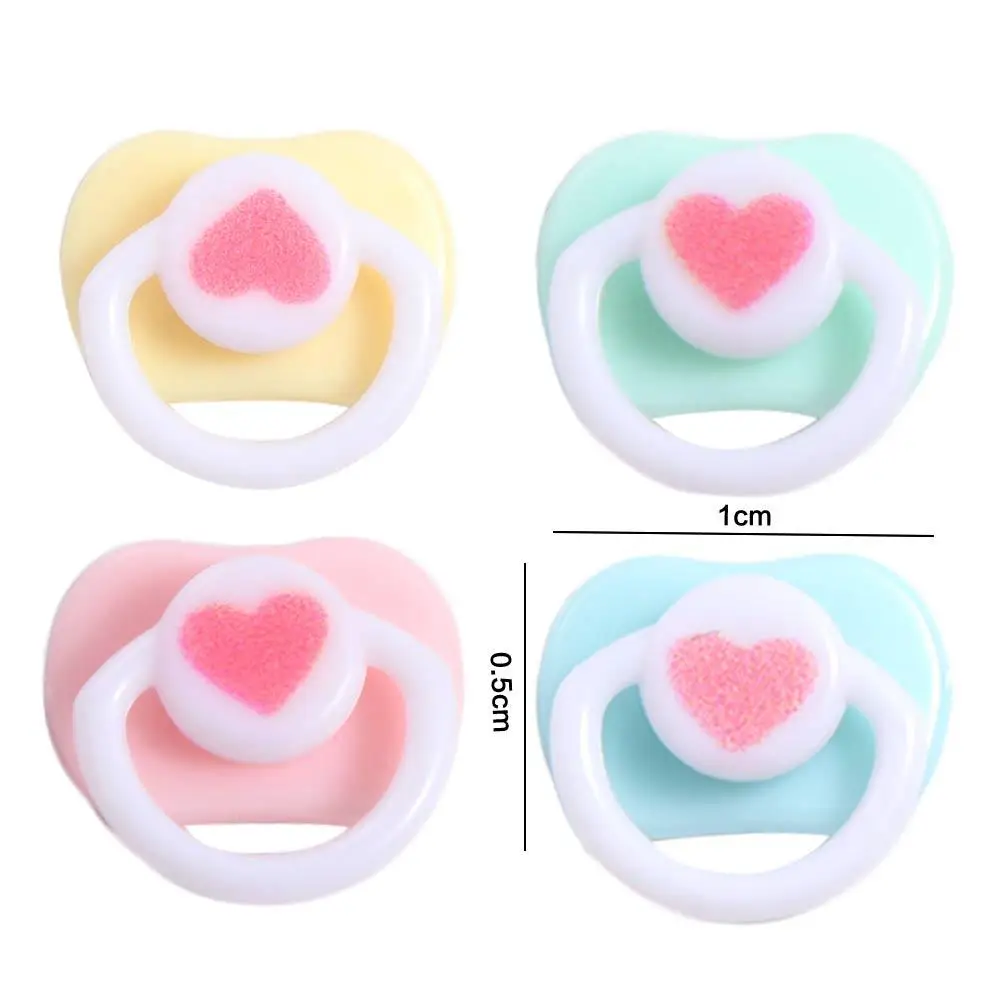 4 pièces sucette modèle Mini sucette Miniature en plastique BJD factice sucette mignon rose/bleu sucette accessoires jouer maison