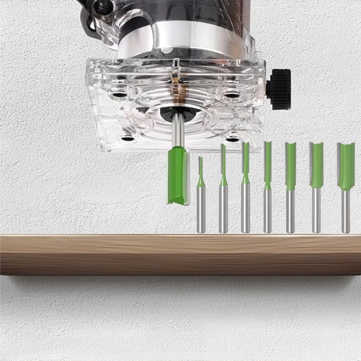 7 peças 1/4 "haste dupla e única flauta reta conjunto de brocas de roteador, 3/4/5/6/8/10/12mm de diâmetro de corte cortador de madeira