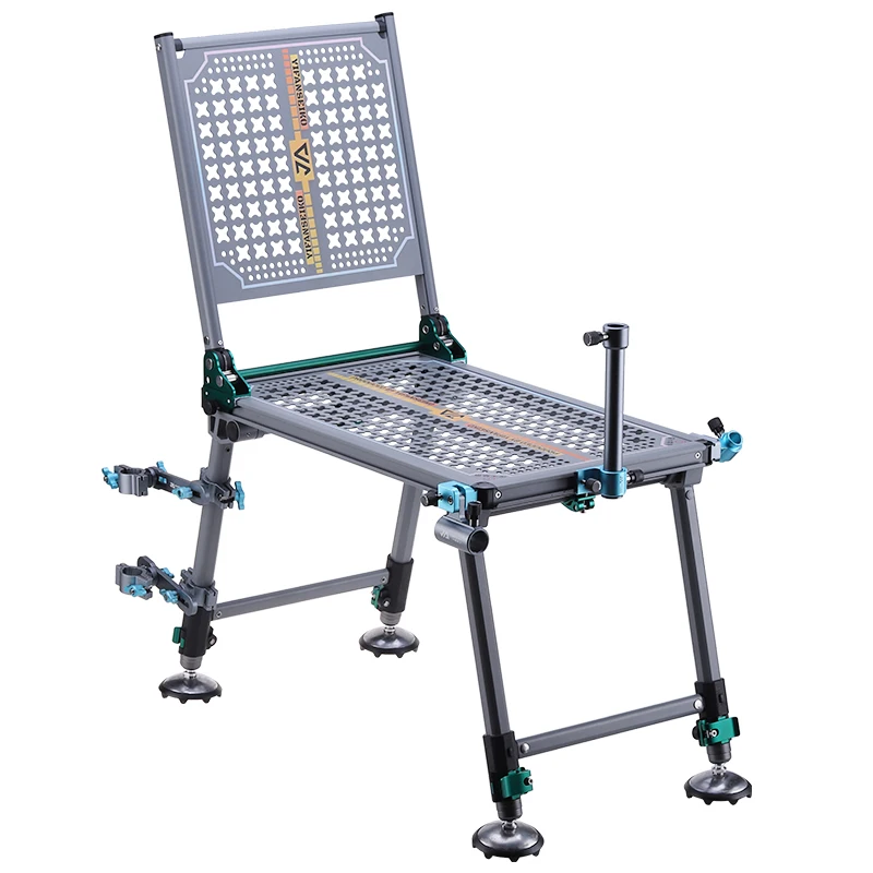 كرسي صيد محمول قابل للطي خفيف الوزن إطار من الألومنيوم قابل للتعديل ارتفاع مبطن مقعد التخييم قضيب حامل حامل الكأس في الهواء الطلق #6