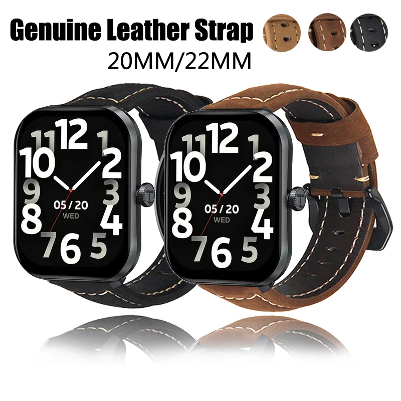 

Quick Release Leather Straps for HAYLOU Watch S6 Quality Genuine Retro Genuine Leather Band for HAYLOU Watch S6 Accessories