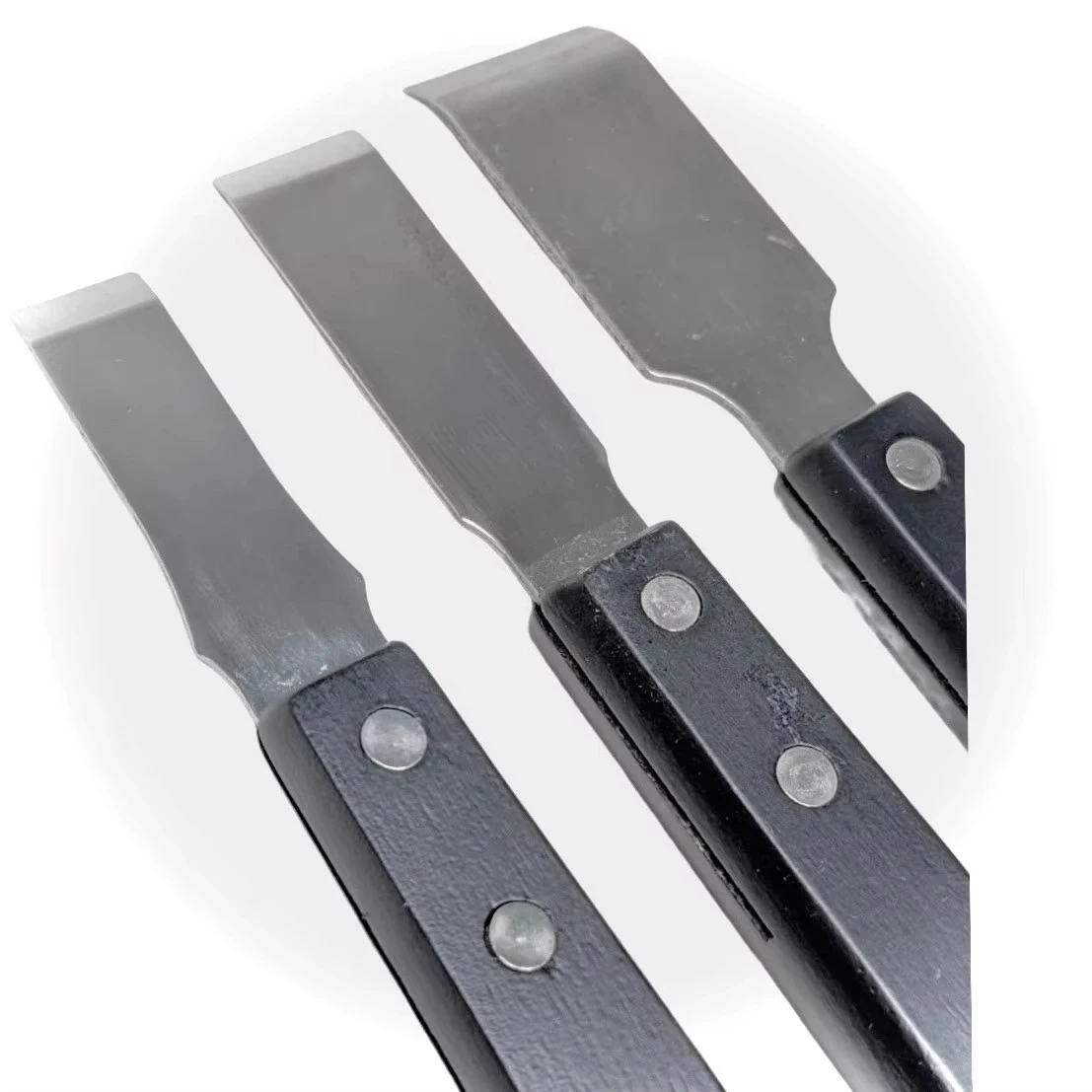 3-Piece Stainless Steel Wood Handle DIY Multi-Size Multi-Use Straight Edge Wall/Floor/Window Cleaning Scraper