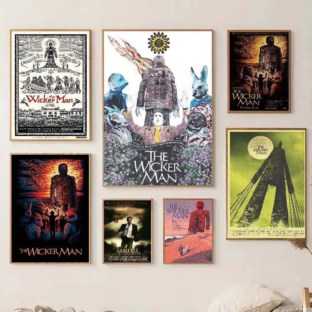 Movies T-The Wicker Man Poster Self-adhesive Art Room Entrance Restaurant Wall Decor Art Painting