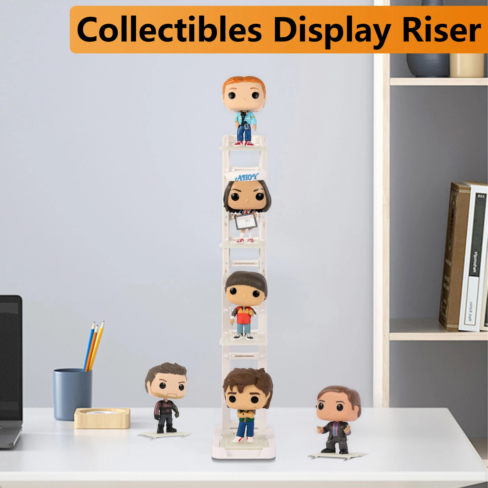 

Display Shelf Organizer, 3 Tier Risers Display Stand for Funko Pop Figures,4 -Tiered Tray Stand Funko Pop Shelves for Decor