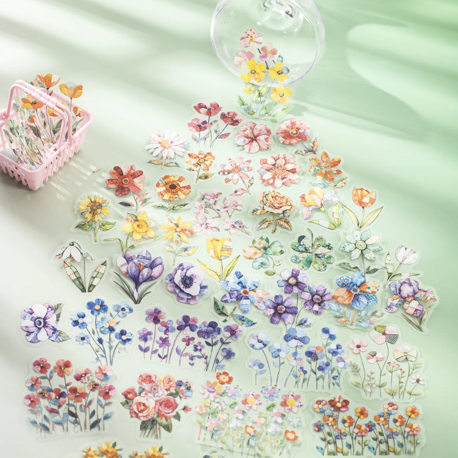 15 szt. Kawaii Naklejki Papiernicze Łączenie Kwiatów DIY Rękodzieło Album Scrapbooking Junk Journal Happy Planner Dziennik