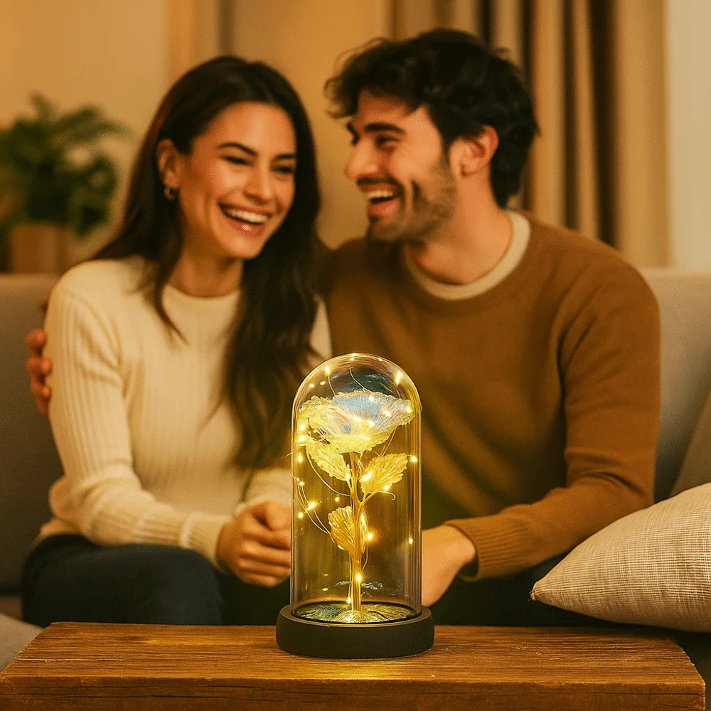 Creative Romantic Artificial Rose Light Realistic Decorative LED Flower Light Luminous Simulation Rose Light Home