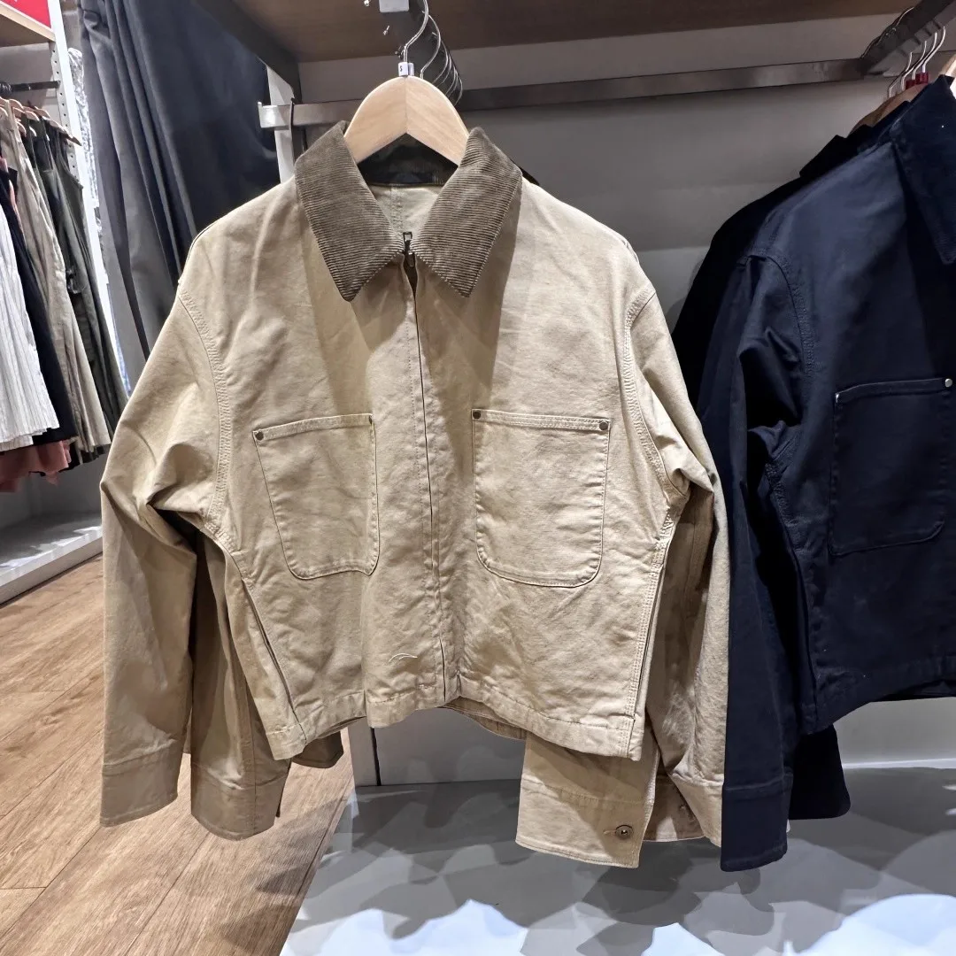 عارضة سستة ort Jaet Barn Sle الوقوف طوق Faionable معطف العمل مستودع ip المرأة زائد حجم ملابس خارجية #2