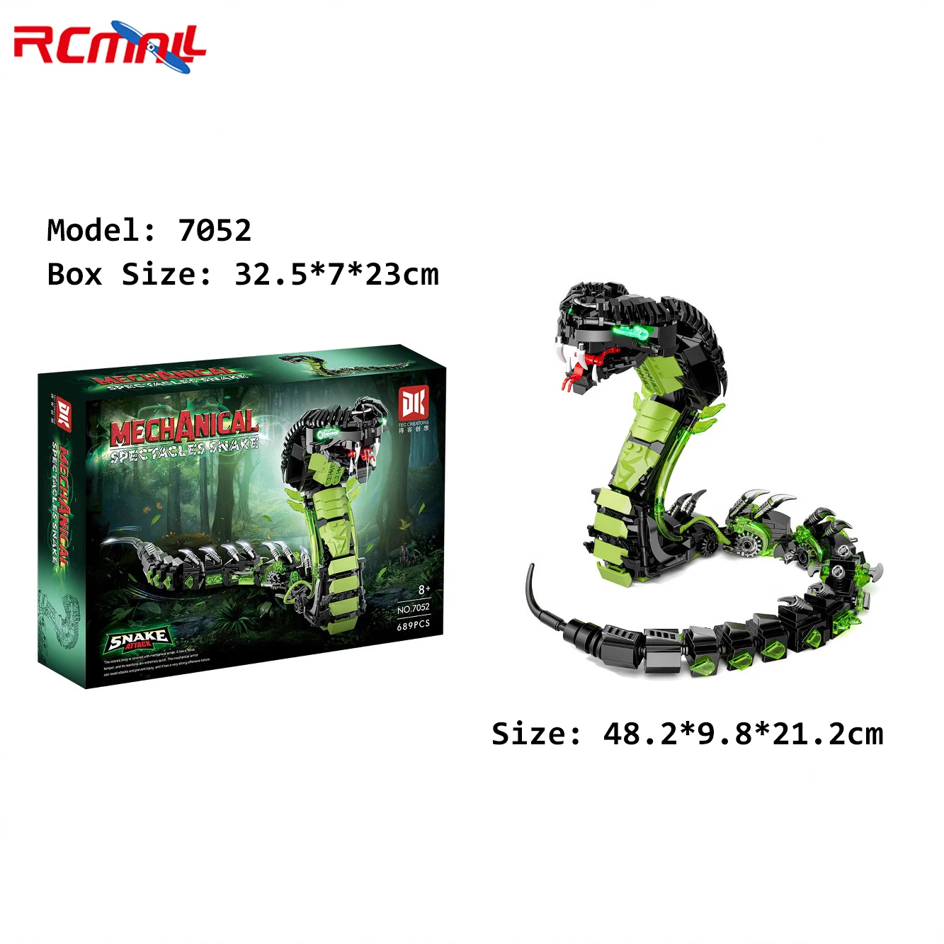 MOC الميكانيكية الملك كوبرا بنة ثعبان نموذج ألعاب حيوانات صوتها تمثال مفصلي هدية عيد ميلاد عطلة