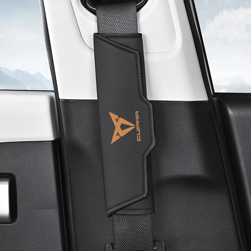 For SEAT Cupra FR Leon Arosa Tolendo Exeo Raval valve core Keychain Car Seat Belt Shoulder Pad Soft Comfort Cushion Cover