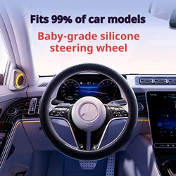 Protector para volante, protector para volante de silicona, adecuado para todo tipo de coches ligeros, transpirable y antideslizante, multicolor, Sili