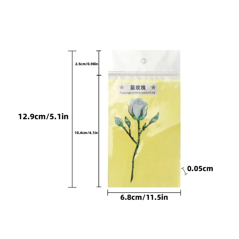 Snack Guitar Panel Decal Wolf Novelty Guitar Head Sticker Flower Inlay Sticker Guitar Panel Sticker Guitar Beginner Gifts