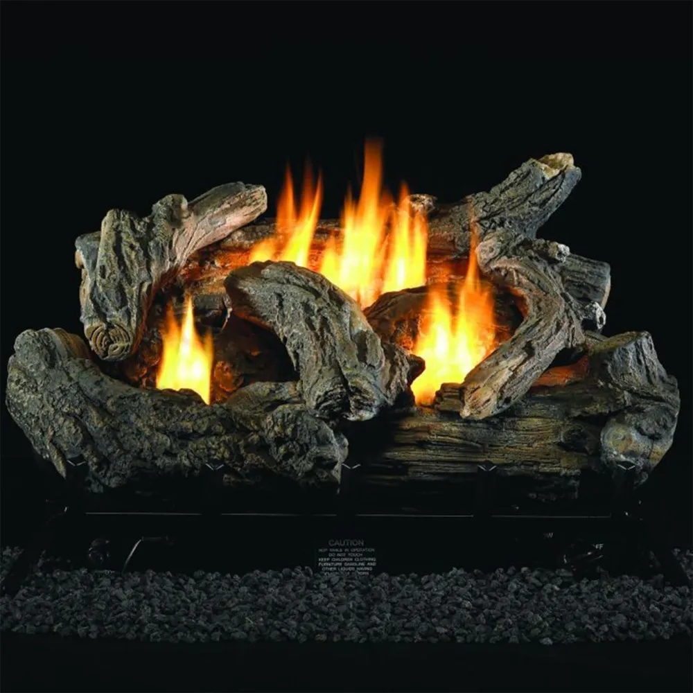 

PCNSD24TD Dual Fuel Ventless Fireplace Logs Set with Thermostat, Use with Natural Gas or Liquid Propane, 32000 BTU, Heats up to