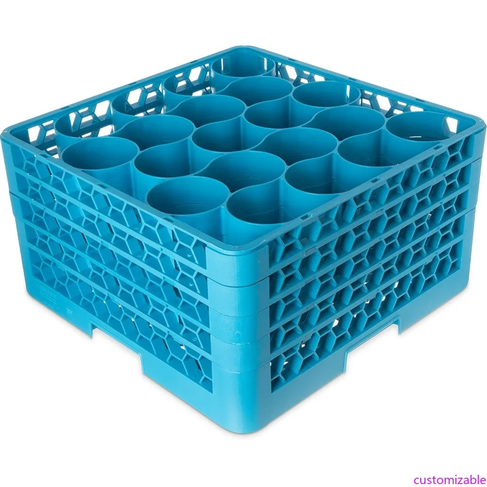 

Carlisle OptiClean 20-Section Polypropylene Glass Rack with 4 Extenders, 19.75-Inch Length
