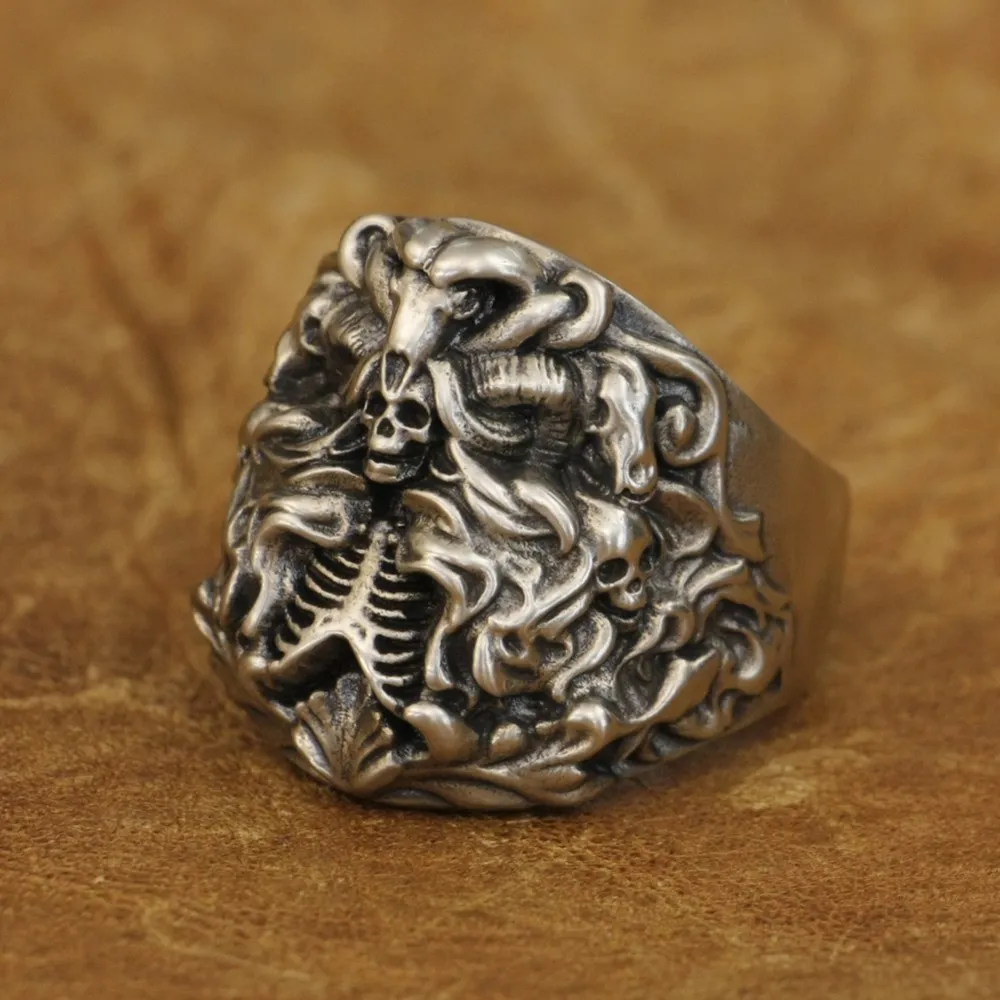 Cupronickel Dark Banshee Skull Ring Biker Punk Jewelry CP259 US Size 7~15