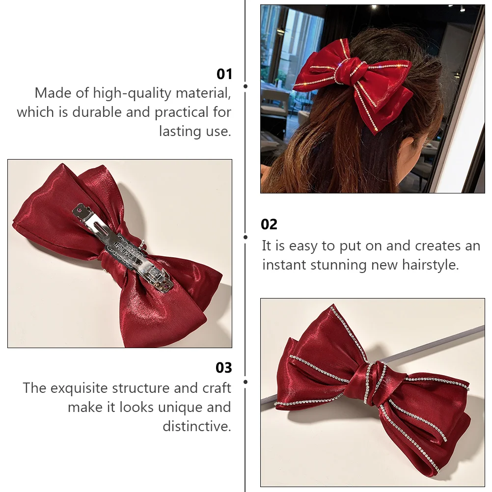 

Super Huge Hair Bow Clips Bridal Accessory Exquisite Durable Practical Instant Stunning Hairstyle Engagements