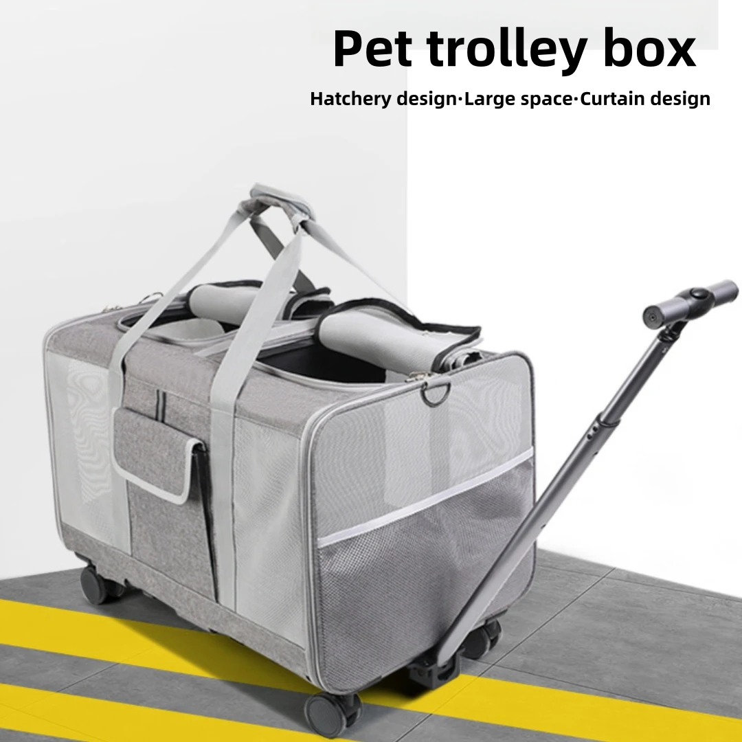 

New Fashion Portable Large Capacity Foldable Carry-Out Suitcase For Two Pets