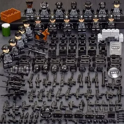 WW2 Military Special Forces Modern Soldier Police Dog MOC SWAT City Car Military Weapons Figures Building Blocks Mini Toys PUBG