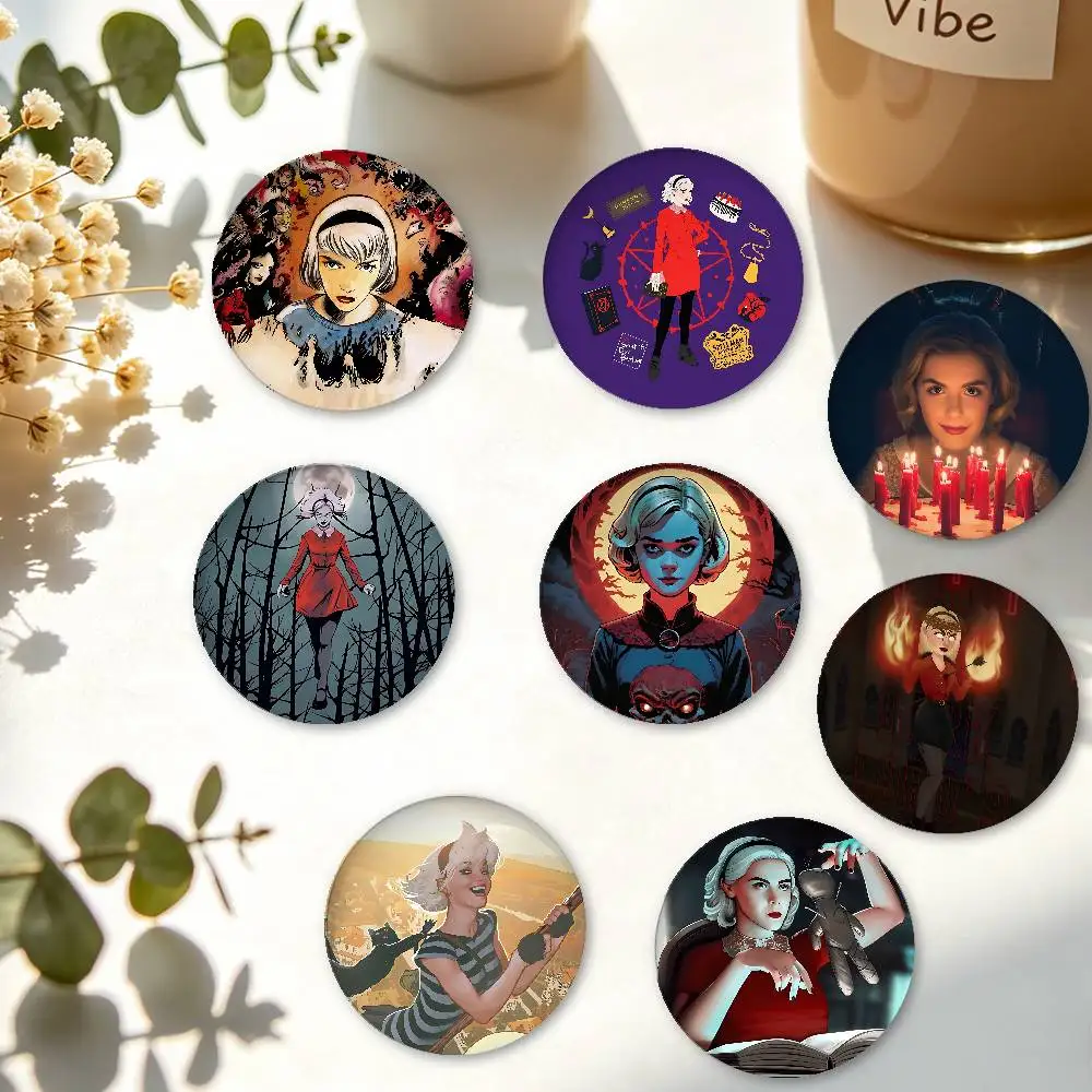 C-Chilling Adventures Of S-Sabrina Badges Creative Tinplate Button PinsBrooch Creative Quotes Badge Clothes GiftFor Kids Friends