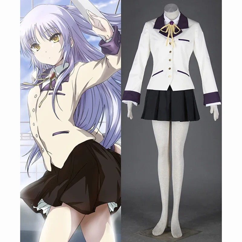 Anime anjo bate tachibana kanade cosplay uniforme terno moda feminina meninas trajes de halloween feitos sob encomenda